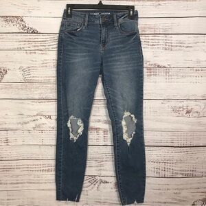 Old Navy Rockstar‎ mid rise ripped casual stretch size 0 skinny jeans